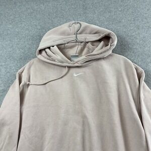 Nike Hoodie Womens XS Pink Pullover Center Swoosh Club Fleece Over Sized‎ Cozy